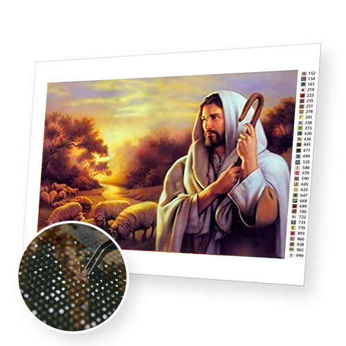 Jesus the Shepherd premium diamond painting kit for adults