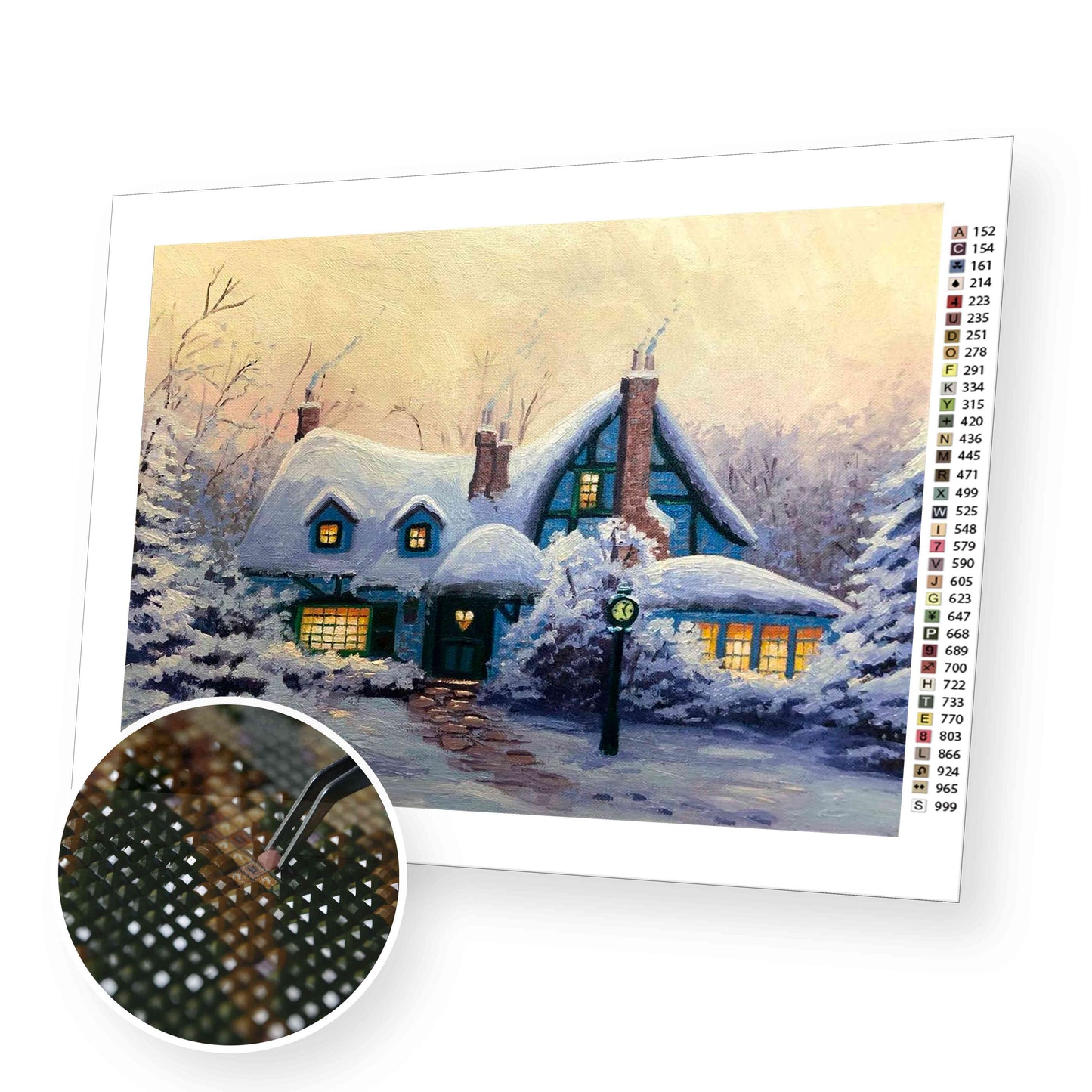 Snow House premium diamond painting kit for adults