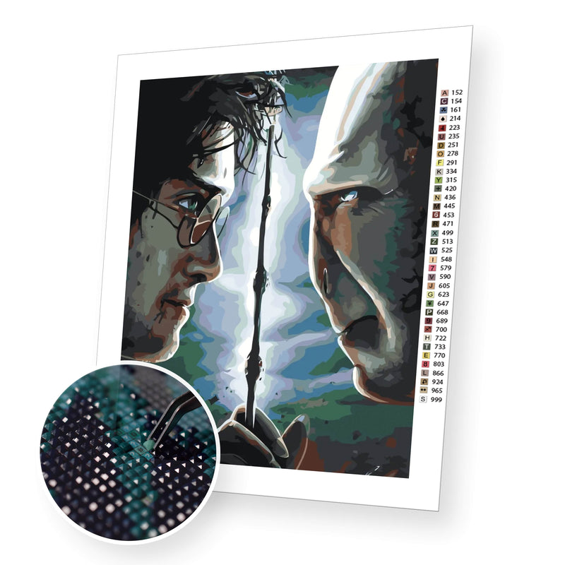 Harry Potter vs. Voldemort premium diamond painting kit for adults