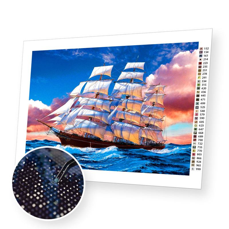 Blue Sea and Blue Sky premium diamond painting kit for adults