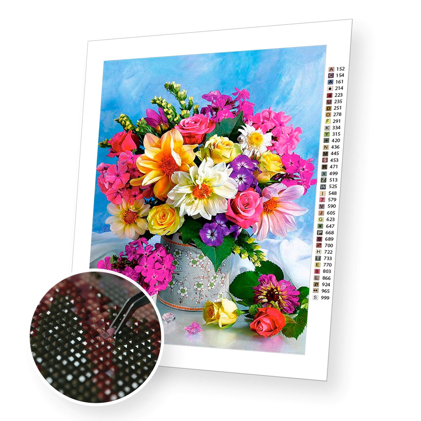 Bouquet of colors premium diamond painting kit for adults