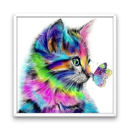 Farverig Cat & Butterfly