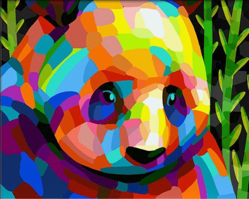 Farverige panda