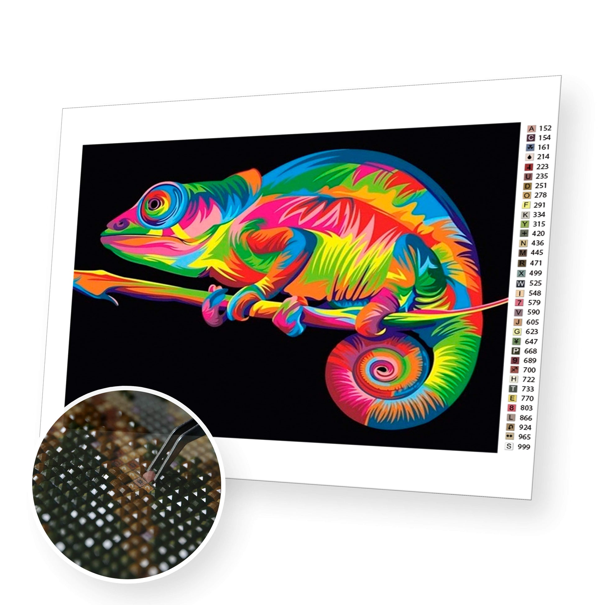 Colorful chameleon - Diamond Paintig Kit premium diamond painting kit for adults