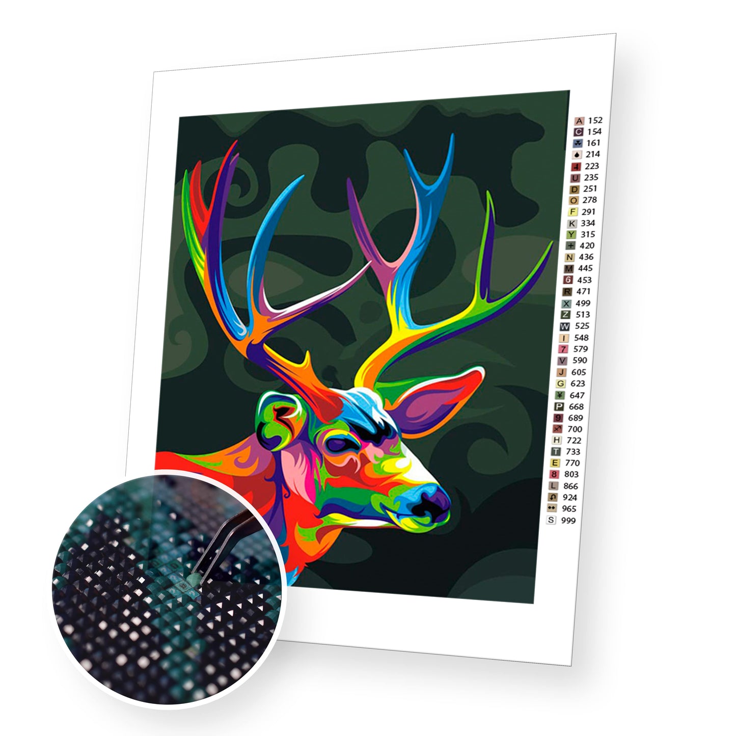 Colorful deer - Diamond Paintig Kit premium diamond painting kit for adults