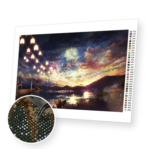 Fireworks premium diamond painting kit for adults