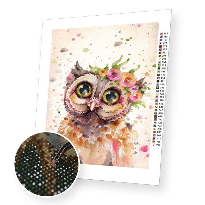 Little Owl premium diamond painting kit for adults