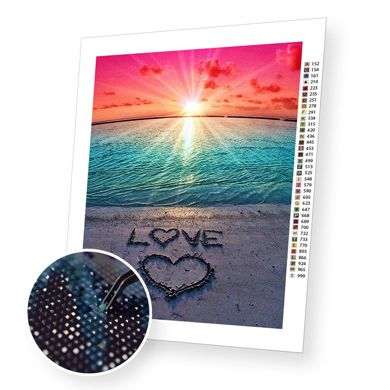 Red sunset premium diamond painting kit for adults