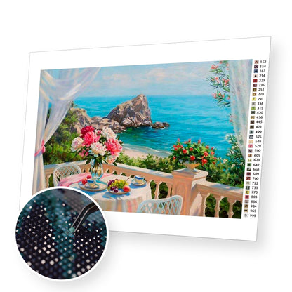 Sea View premium diamond painting kit for adults