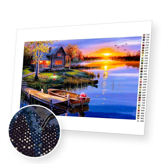 Sunset Landscape premium diamond painting kit for adults