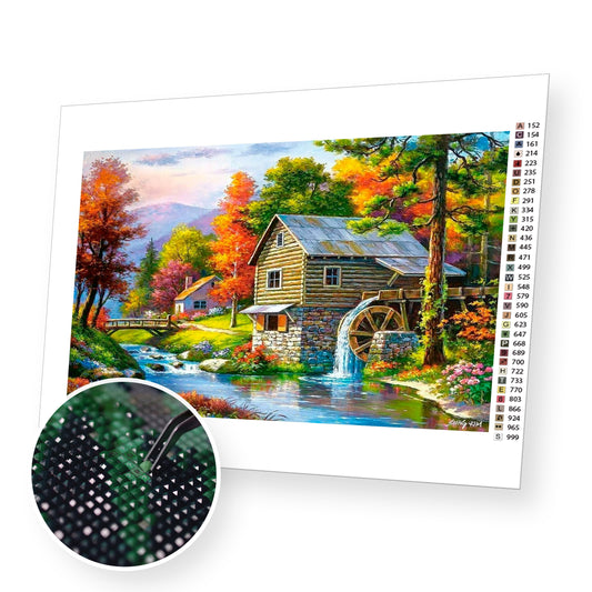 Village House premium diamond painting kit for adults