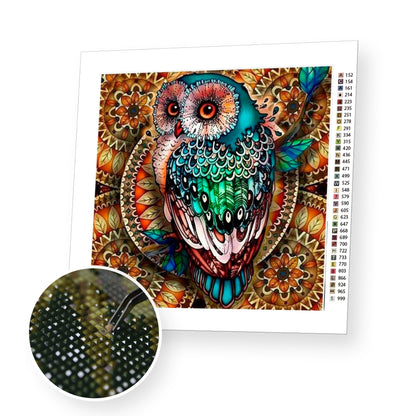 Vintage Owl premium diamond painting kit for adults